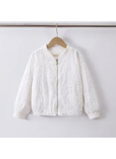 blouson fille zippe fleurs relief mode enfant grossiste