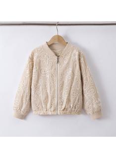 blouson fille zippe fleurs relief mode enfant grossiste