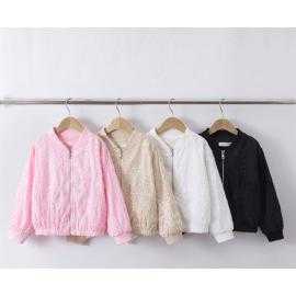 blouson fille zippe fleurs relief mode enfant grossiste