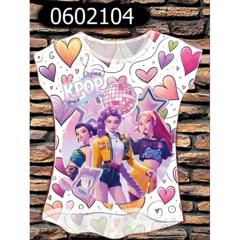 Lot de 6 : Tee-shirt K-pop Lovers Rose Demon Hunters HUNTRX