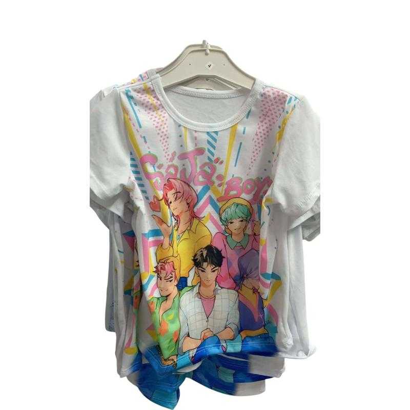 kopie van veel van 6: K-Pop T-shirt Jagers Roze Butterflies Demon Hunters Huntrx