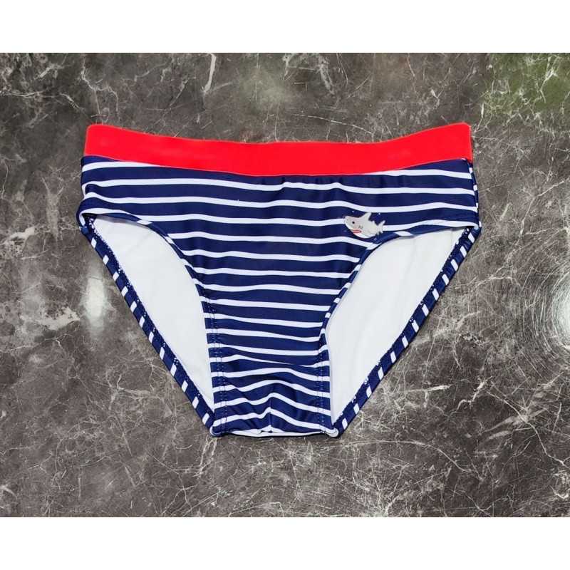 Set van 6 – Jongens zwembroek slip met maritieme strepen – Kinderkleding