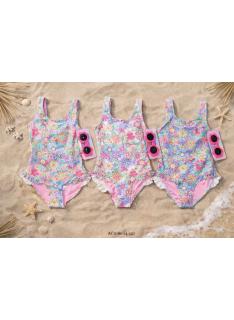 maillot bain fille 1 piece fleurs pastel volants mode enfant grossiste