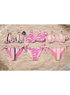 maillot bain fille 2 pieces raye volants mode enfant grossiste