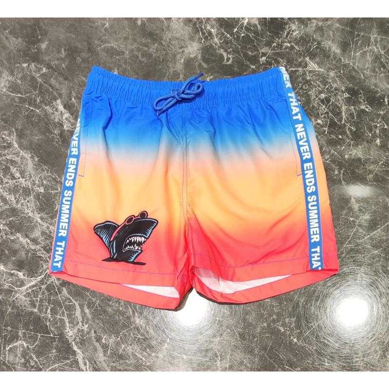Set van 6 – Jongens zwemshort met kleurverloop en haaienprint – Kinderkleding