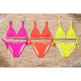 maillot bain fille 2 pieces fluo liens a nouer mode enfant grossiste