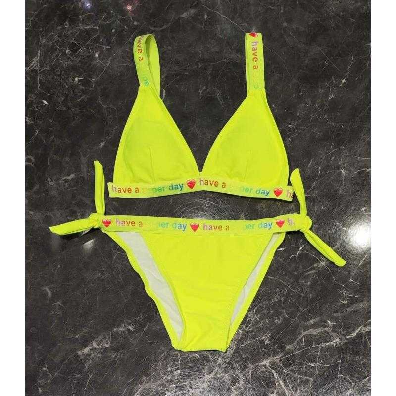 Pack of 5 – Girls neon 2-piece bikini with side ties – Kids fashion