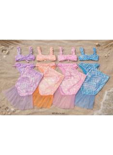 maillot bain fille 3 pieces sirene jupe tulle mode enfant grossiste