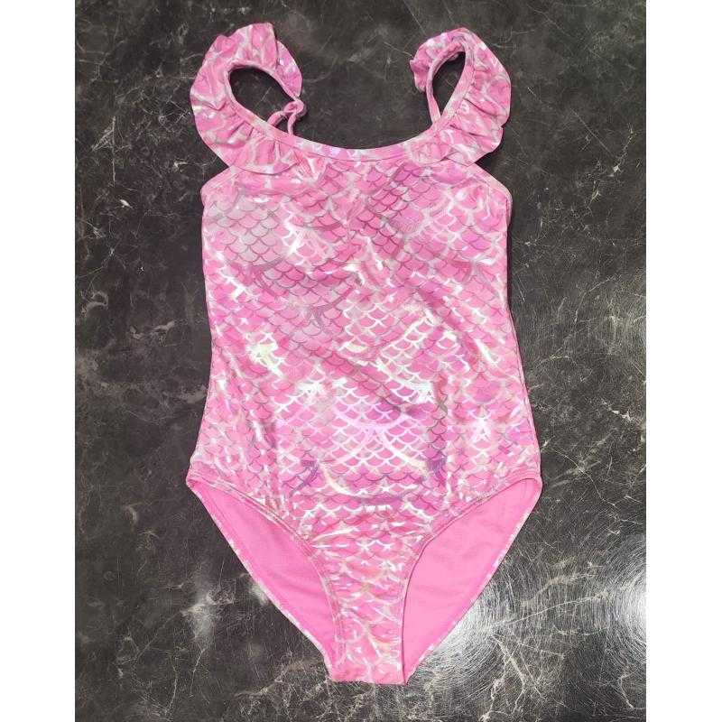Lot de 5 – Maillot de bain fille 1 pièce sirène brillant à volants – Mode enfant