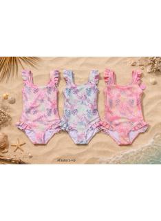 maillot bain fille 1 piece imprime marin volants mode enfant grossiste