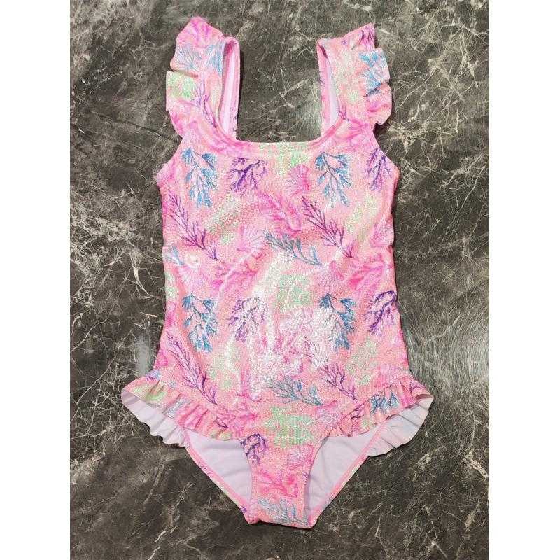 Pack of 5 – Girls ocean print one-piece swimsuit with ruffles – Kids fashion