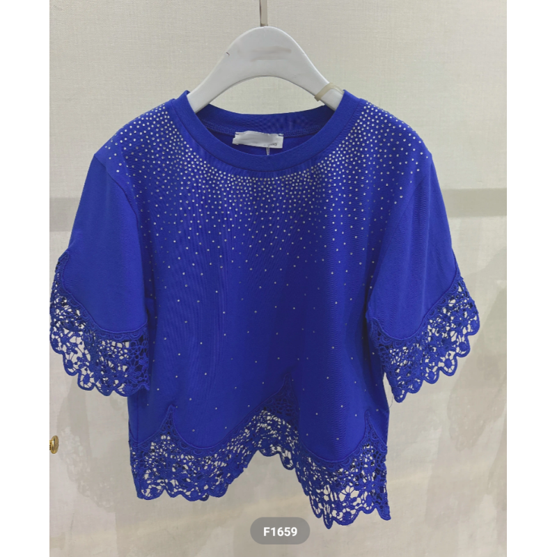 Set van 6 – Meisjes Top met Strass en Kant