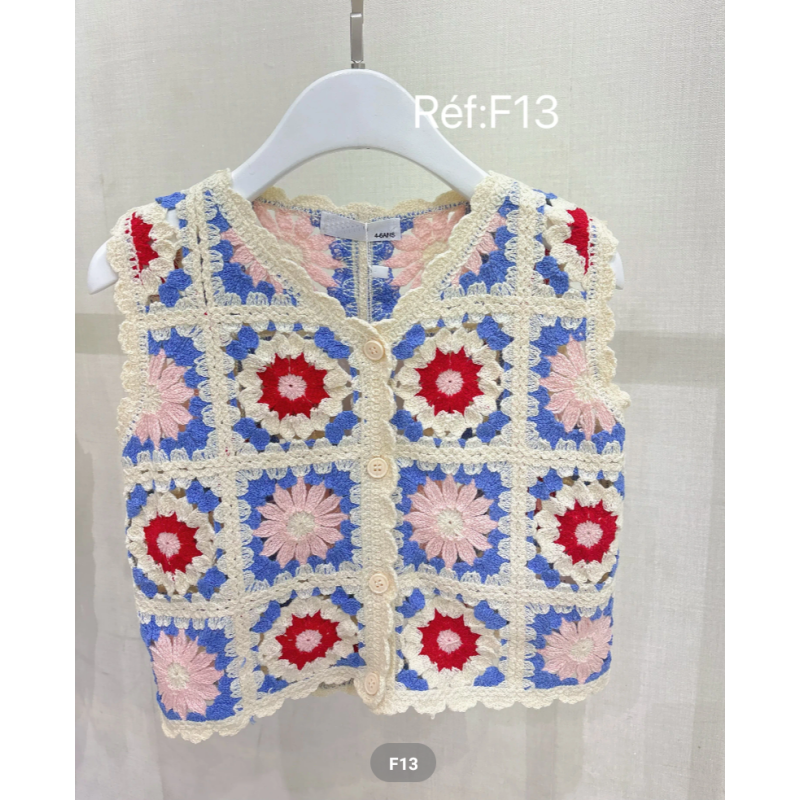 Set van 6: Top Girl Hook Bohemian Mouwloos Vest