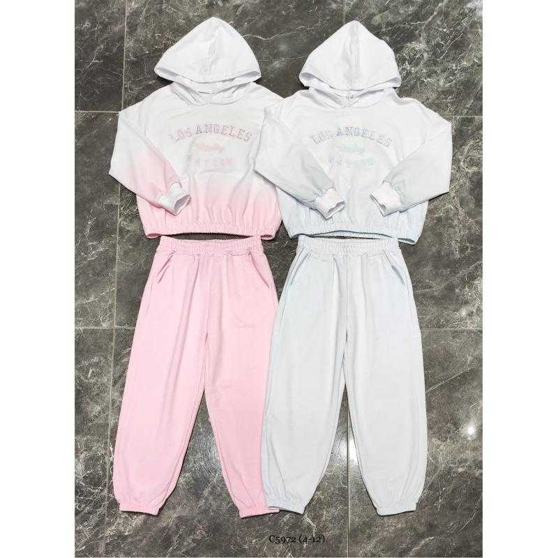 Pack of 5 – Girls tracksuit with gradient hoodie – Kids fashion