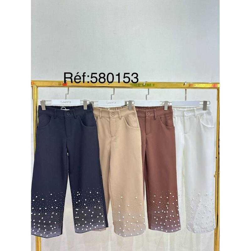 Lot de 6 – Pantalon fille chic avec strass – Coupe élégante cérémonie