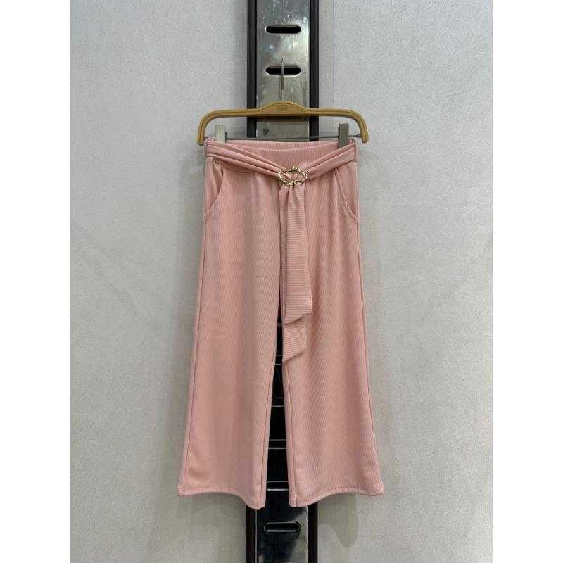 Set van 6 – Meisjes wijde broek met siergesp – Kinderkleding