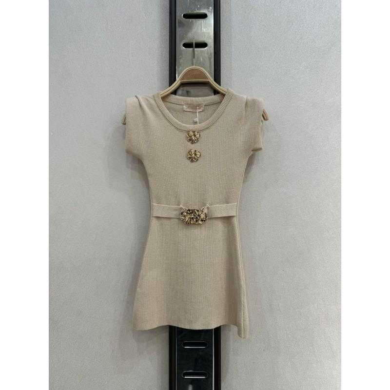 Lot de 6 – Robe fille maille chic avec bijoux dorés – Mode enfant