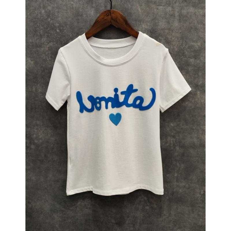 Pack of 6 – Girls white Bonita slogan t-shirt