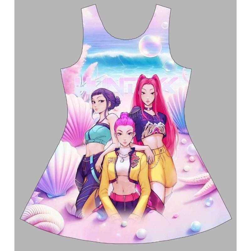 Lot de 6 – Robe fille imprimé K-pop Demon Hunters HUNTRX