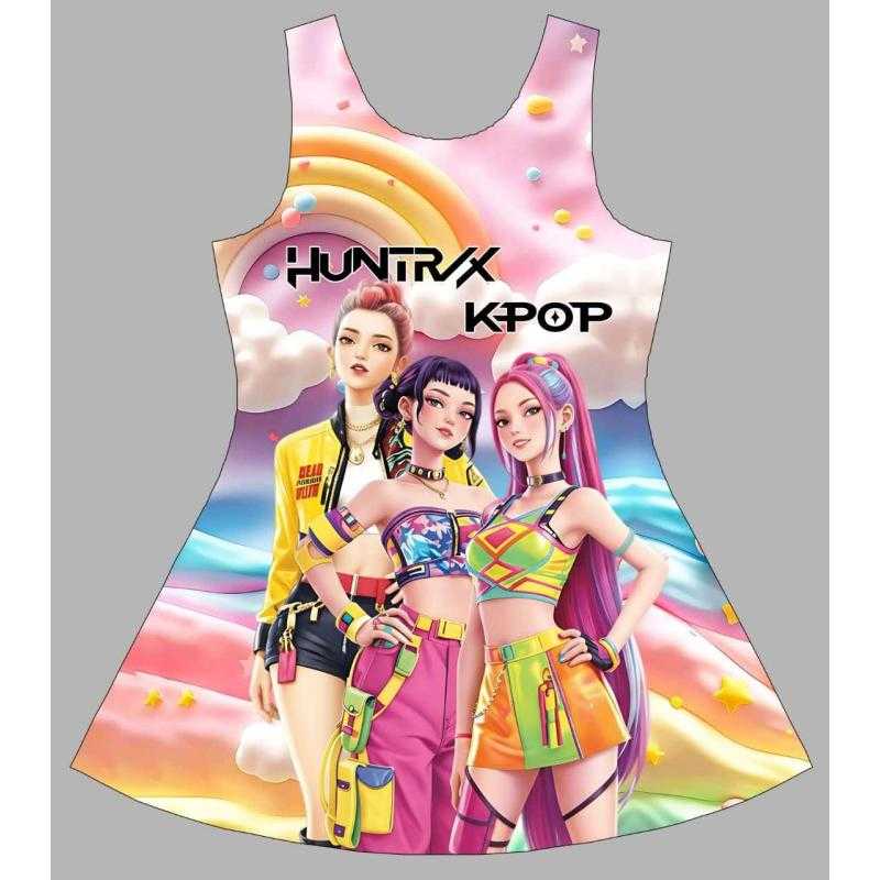 Pack of 6 – Girls dress with K-pop Demon Hunters HUNTRX print