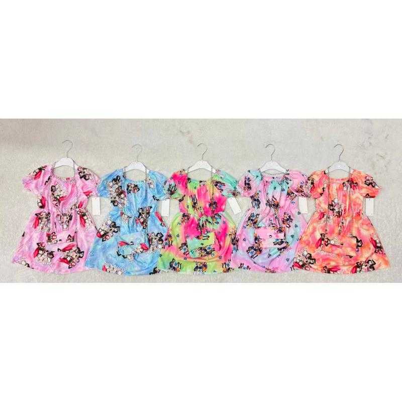 Set van 6 – Meisjes jurk Kpop Demon Hunters met bijpassend tasje – Kinderkleding