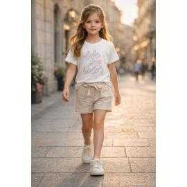 Ensemble fille t-shirt imprimé et short taille haute à nouer lot de 5