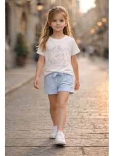 Ensemble fille t-shirt imprimé et short taille haute à nouer lot de 5