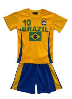Ensemble football enfant Brazil jaune et bleu avec short assorti