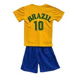 Ensemble football enfant Brazil jaune et bleu avec short assorti