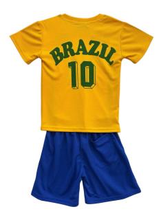 Brazil voetbalset voor kinderen geel en blauw met bijpassende short