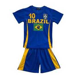 Ensemble football enfant Brazil jaune et bleu avec short assorti