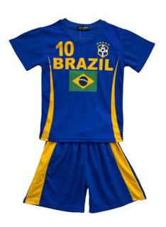 Brazil soccer set for kids in yellow and blue with matching shorts