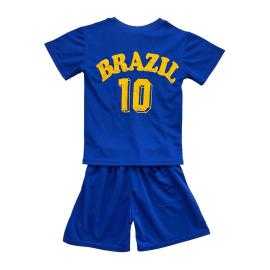 Ensemble football enfant Brazil jaune et bleu avec short assorti