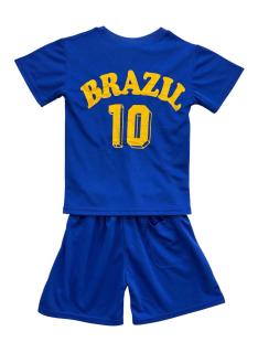 Brazil voetbalset voor kinderen geel en blauw met bijpassende short