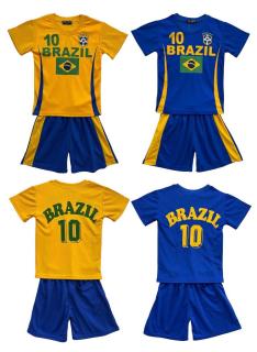 Ensemble football enfant Brazil jaune et bleu avec short assorti