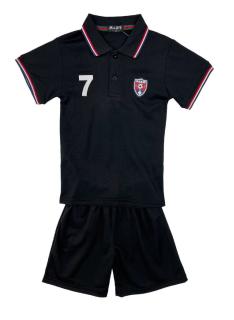 Kinder polo set Paris in rood met bijpassende zwarte short