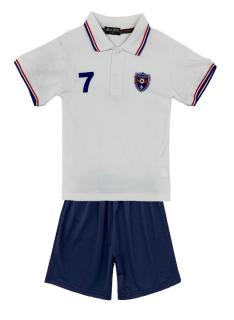 Kinder polo set Paris in rood met bijpassende zwarte short