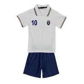 Kids Italia light blue polo set with matching black shorts