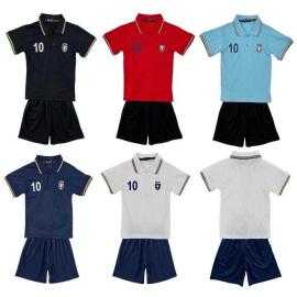 Ensemble polo enfant Italia bleu ciel avec short noir assorti