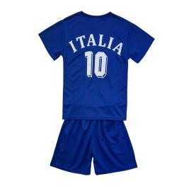 Italia kindersportset in blauw met T-shirt met korte mouwen en bijpassende short