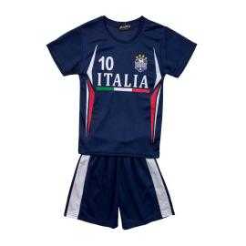 Kids Italia blue sports set with short-sleeve top and matching shorts