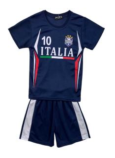 Kids Italia blue sports set with short-sleeve top and matching shorts
