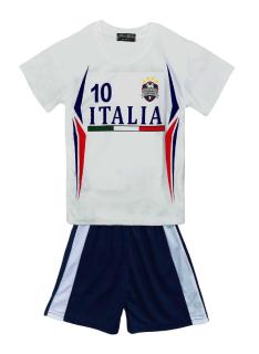 Italia kindersportset in blauw met T-shirt met korte mouwen en bijpassende short