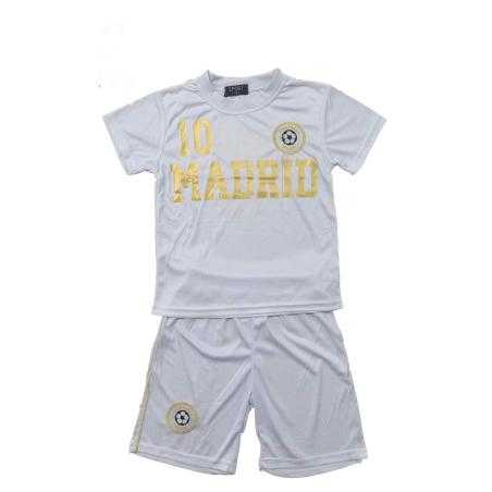 Ensemble football garçon blanc avec t-shirt Madrid et short assorti
