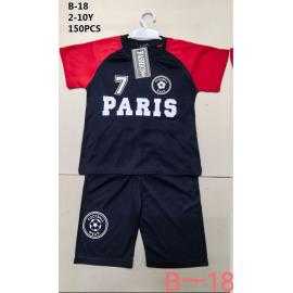 Ensemble garçon PARIS football avec t-shirt à manches courtes et short assorti.