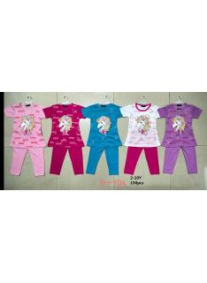 Meisjesset met T-shirt met korte mouwen, unicorn Shine-print en bijpassende legging.