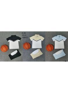 Ensemble garçon avec polo sport contrasté et short assorti en plusieurs coloris.