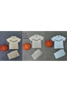 Ensemble garçon avec polo sport contrasté et short assorti en plusieurs coloris.