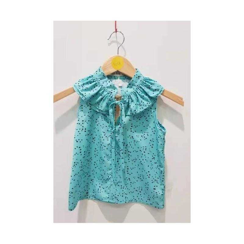 Lot de 6 – Blouse sans manches imprimee a col volant pour fille
