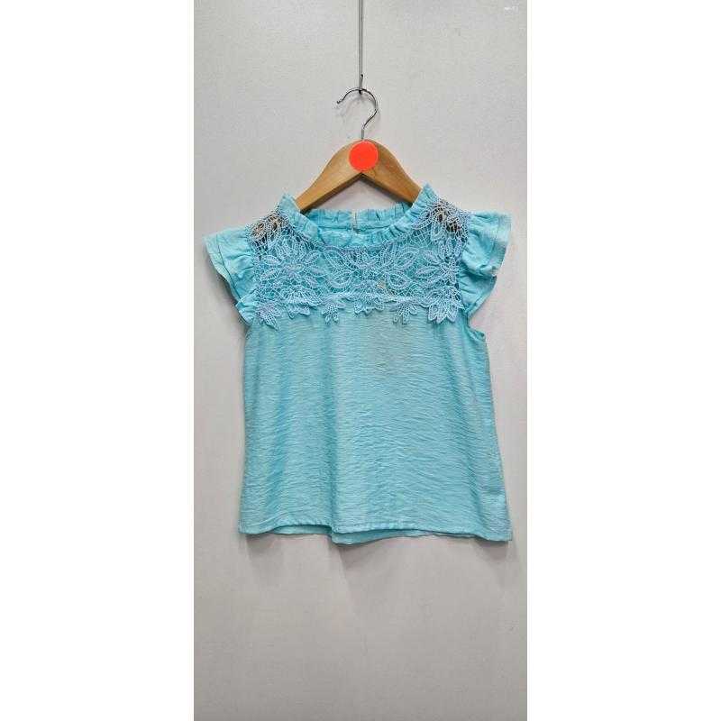 Lot de 6 – Blouse legere a col froufrou et dentelle pour Girl